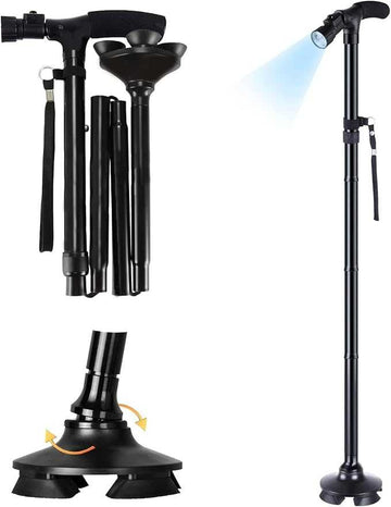 Foldable Walking Cane with LED Light